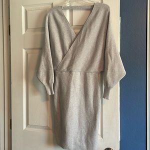 Gray, cross front sweater, dress, size M
